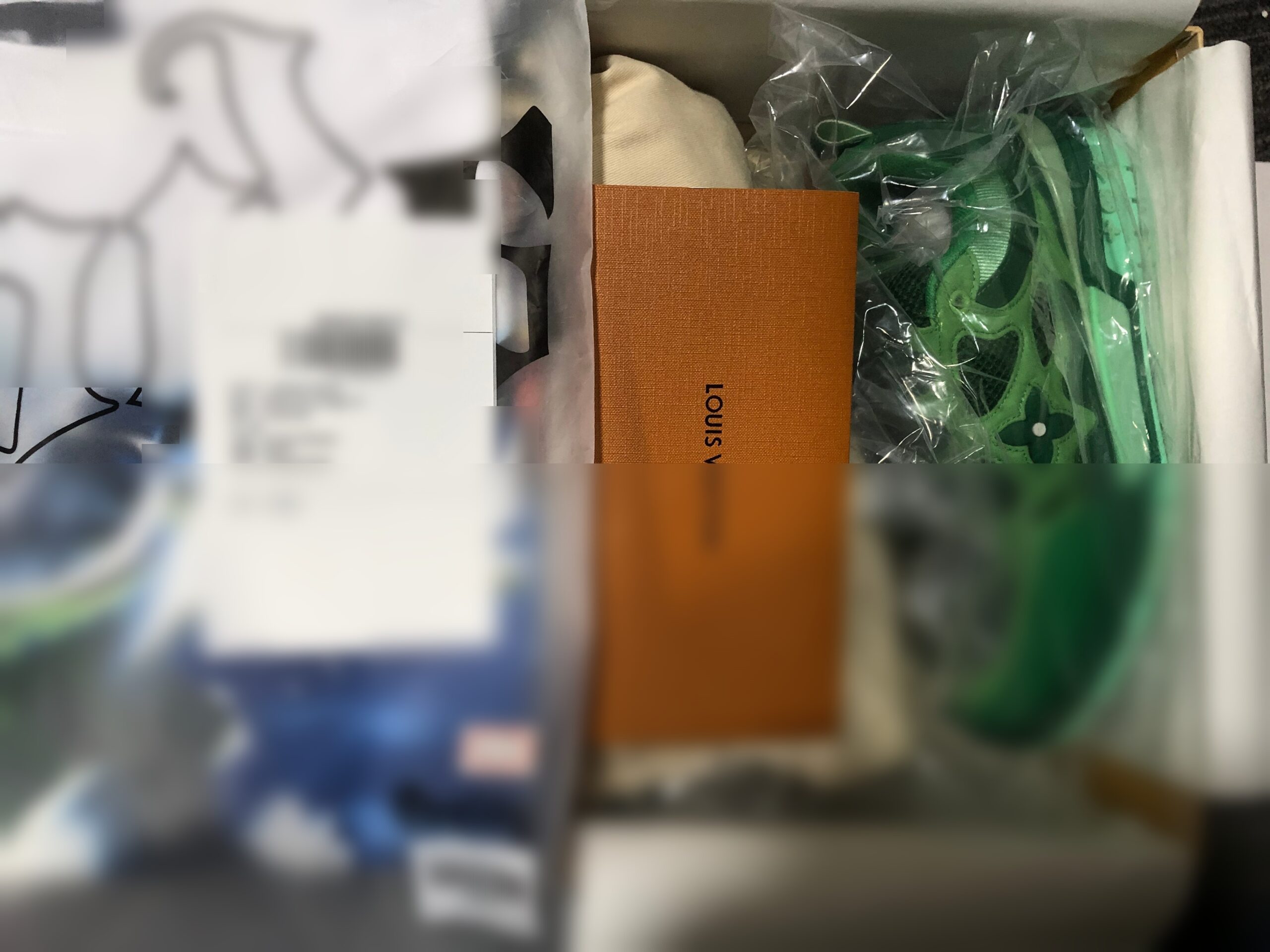 LV green Skate footwear packed with Godspeed