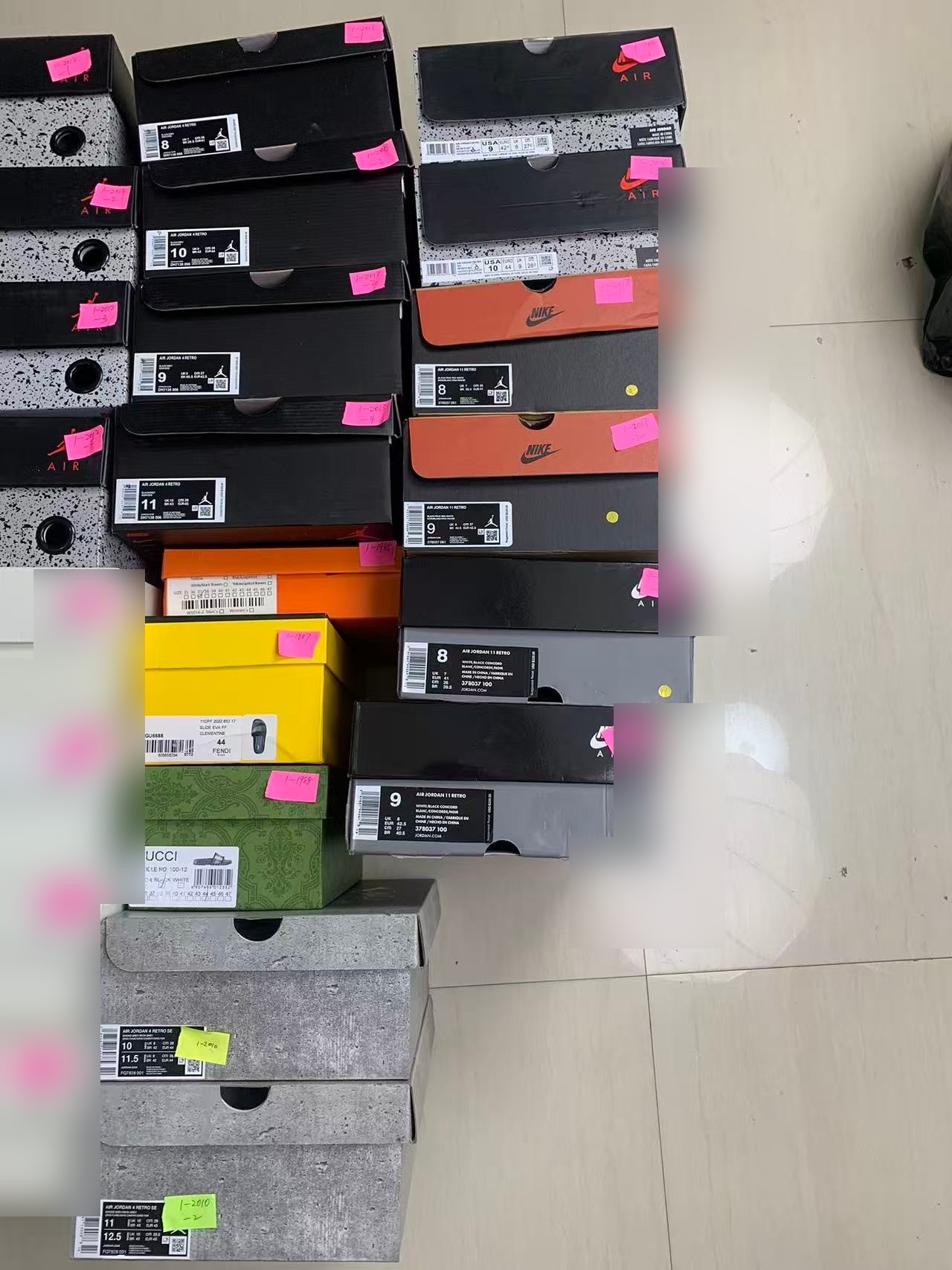 Daily dispatch - stacked sneaker orders ready to ship