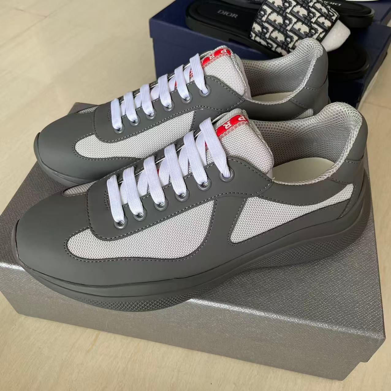 Prada America's Cup sneakers with Dior slides customer order proof