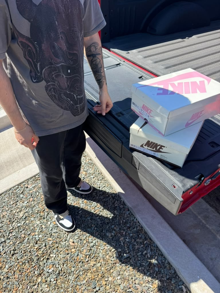 Nike boxes loaded for delivery customer order proof
